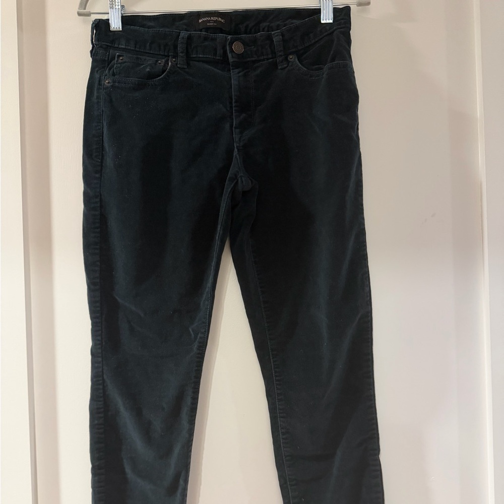 Banana Republic Women's Green Velvet Skinny Jeans